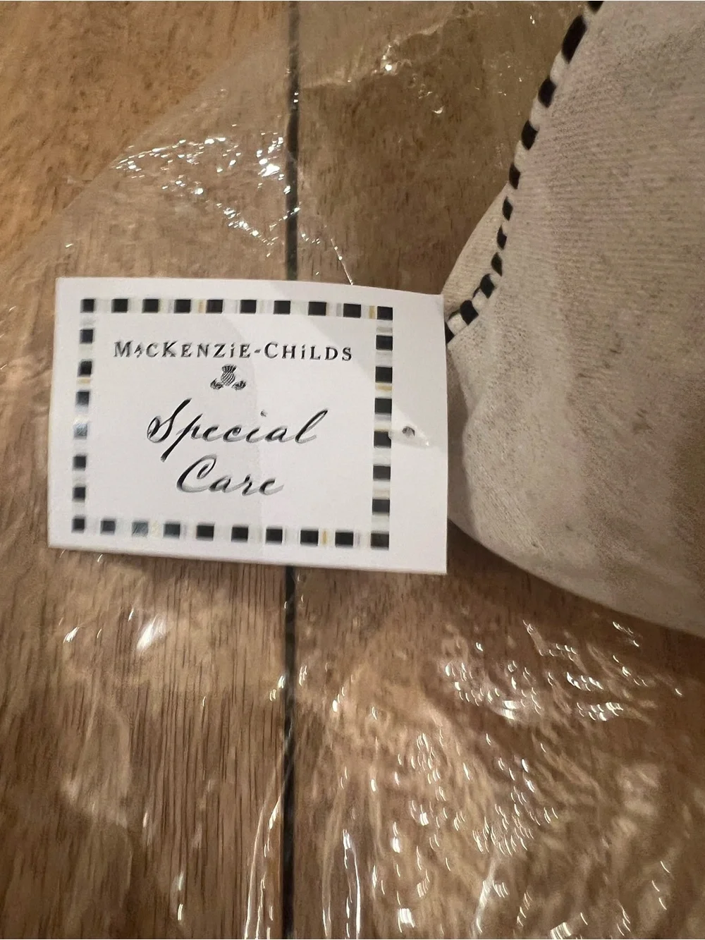 MacKenzie-Childs Black & White Check Moose Pillow Red & Gold new w/tag Christmas